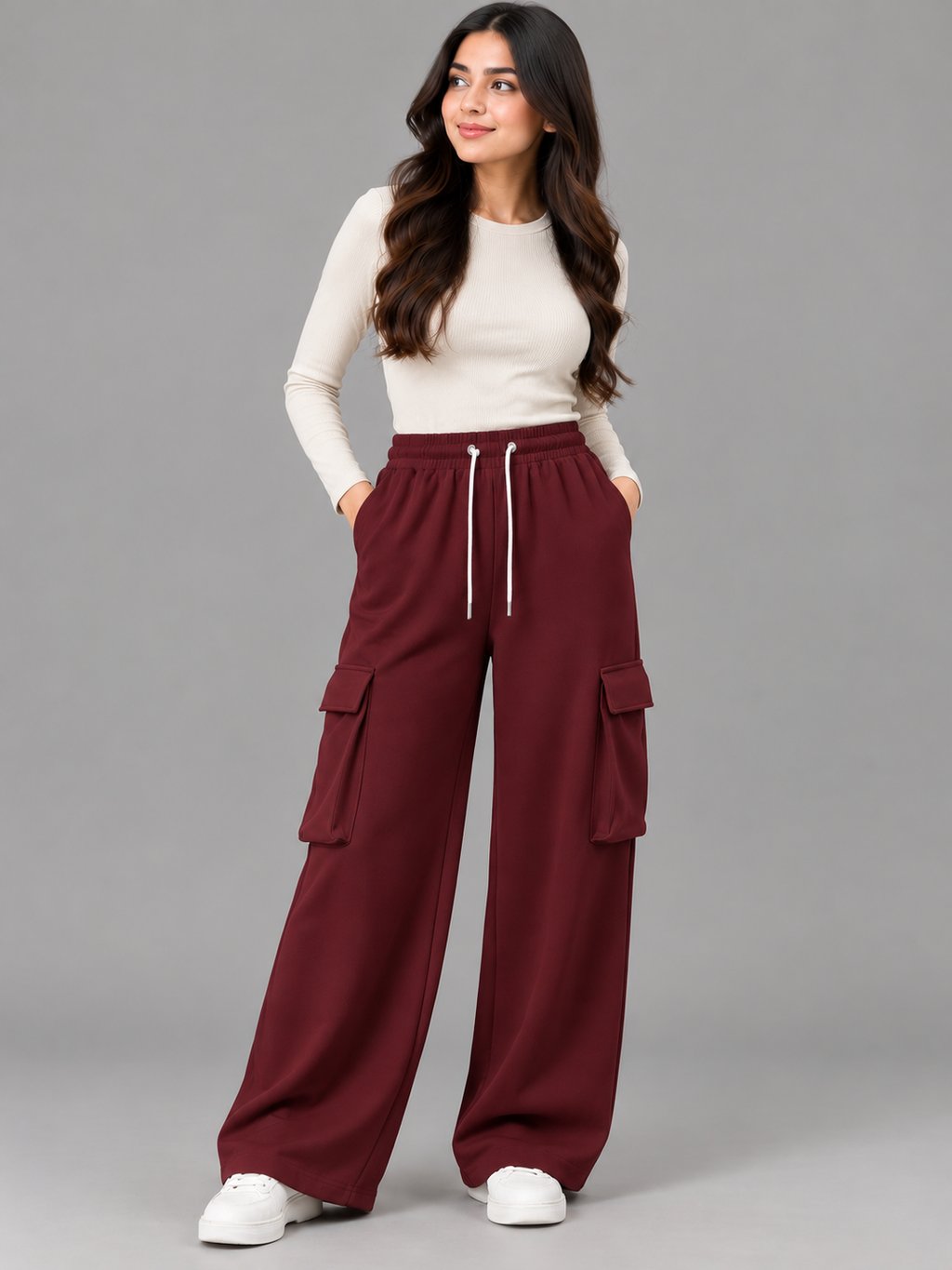 Women’s Premium Baggy Wide-Leg Cargo Trousers