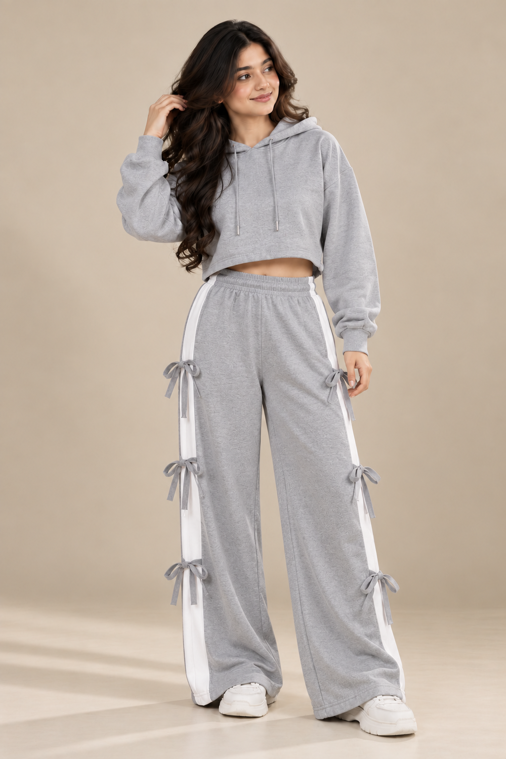 Street Chic Crop Hoodie & Trouser Two-Piece Set