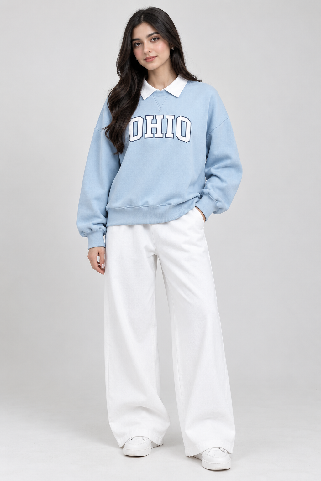 Comfy College Co-Ord – Baggy Sweatshirt & Wide-Leg Fit