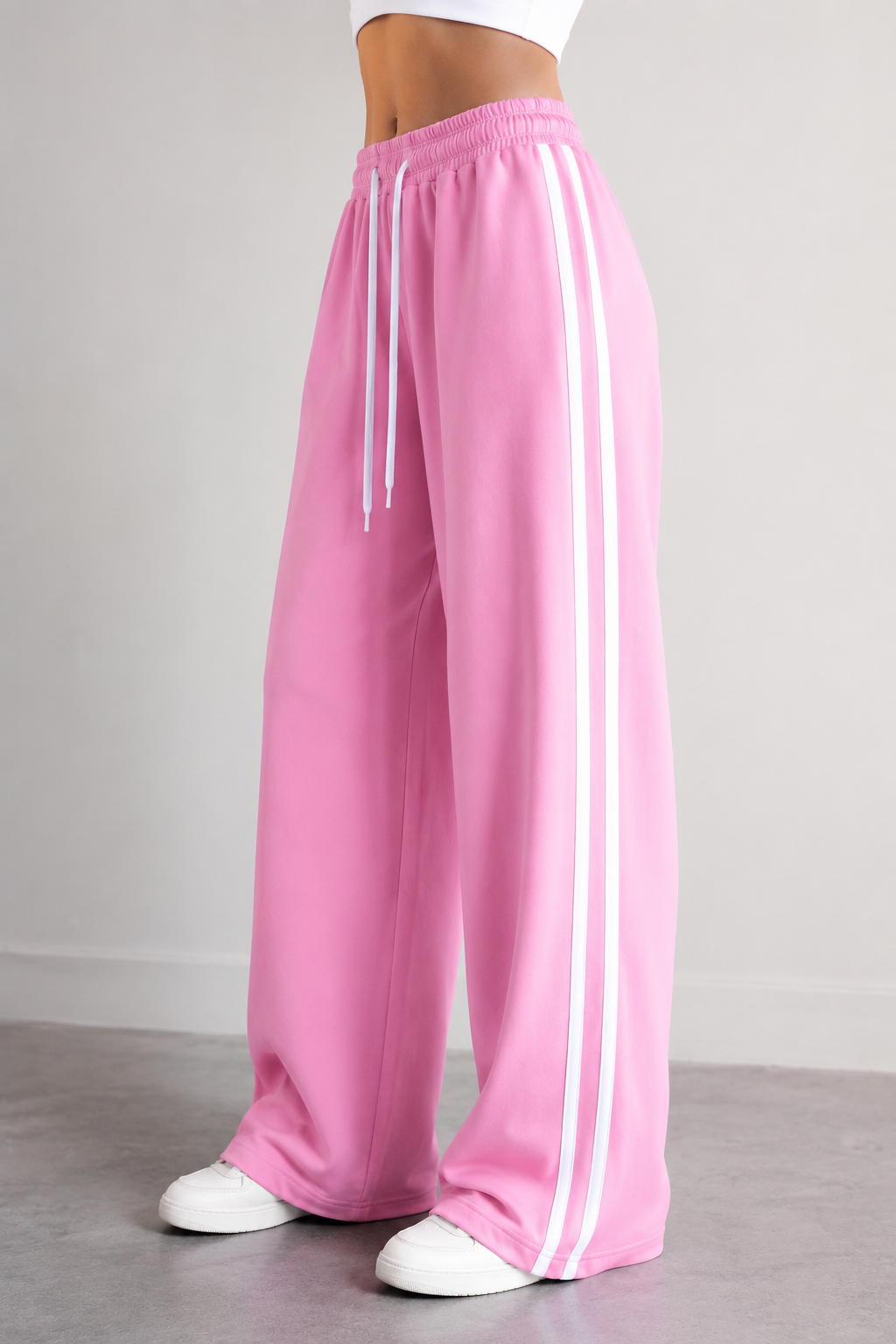 Women's Baggy Double-Stripe Wide-Leg Trousers