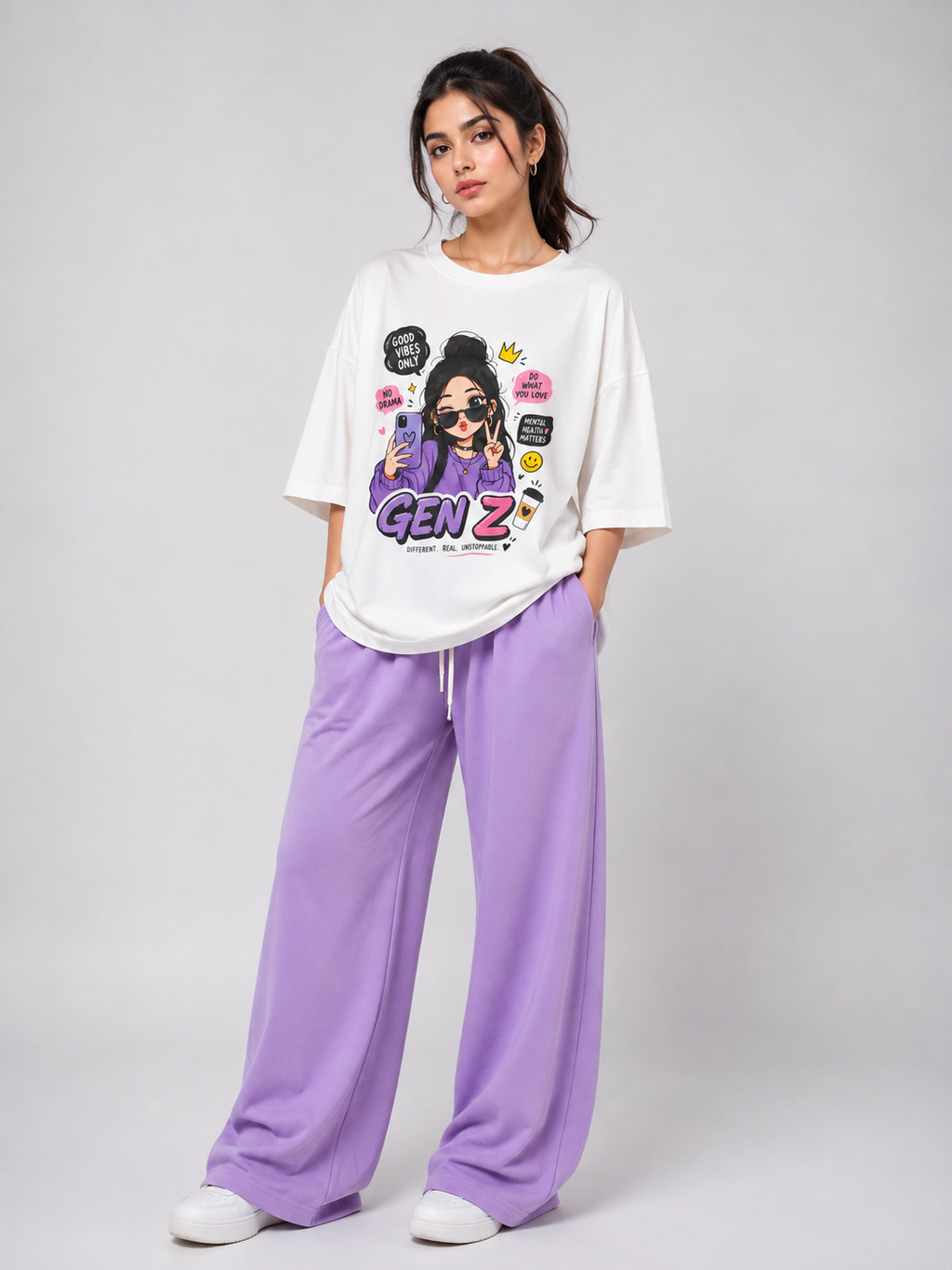 Gen Z Graphic Oversized Lounge Set – Relaxed Streetwear Fit