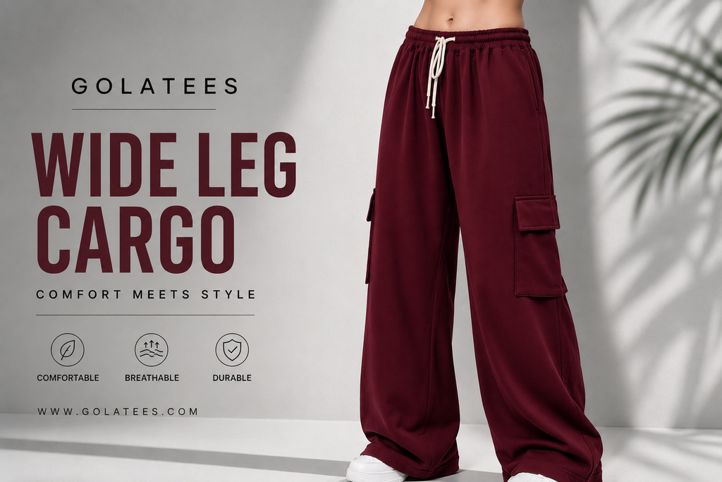 Maroon Wide Leg Flap Pocket Cargo Trousers – Relaxed Baggy Fit