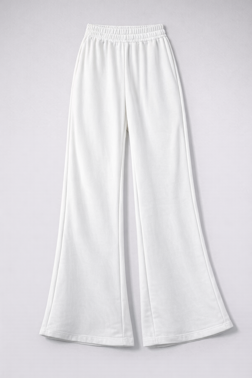 CloudFlex White Wide-Leg Flared Trousers