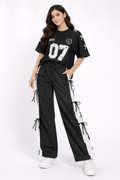 Black 07 Graphic Oversized Lounge Co-Ord