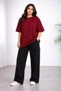 The Signature Oversized Tshirt & Black Cargo Trouser Set