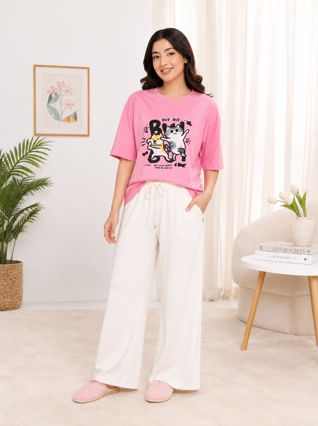 Kawaii Cat Graphic Coord Set - Bui Bui