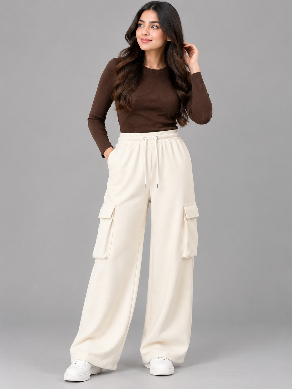 Women’s Premium Baggy Wide-Leg Cargo Trousers