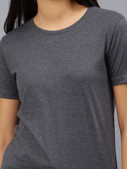 Womens Charcoal Round Neck Tshirt