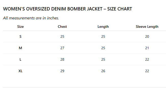 Womens Denim Dream Oversized Bomber Jacket