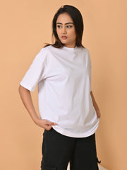 Womens White Trendy Oversized Tshirt