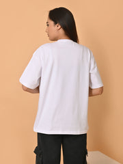 Womens White Trendy Oversized Tshirt