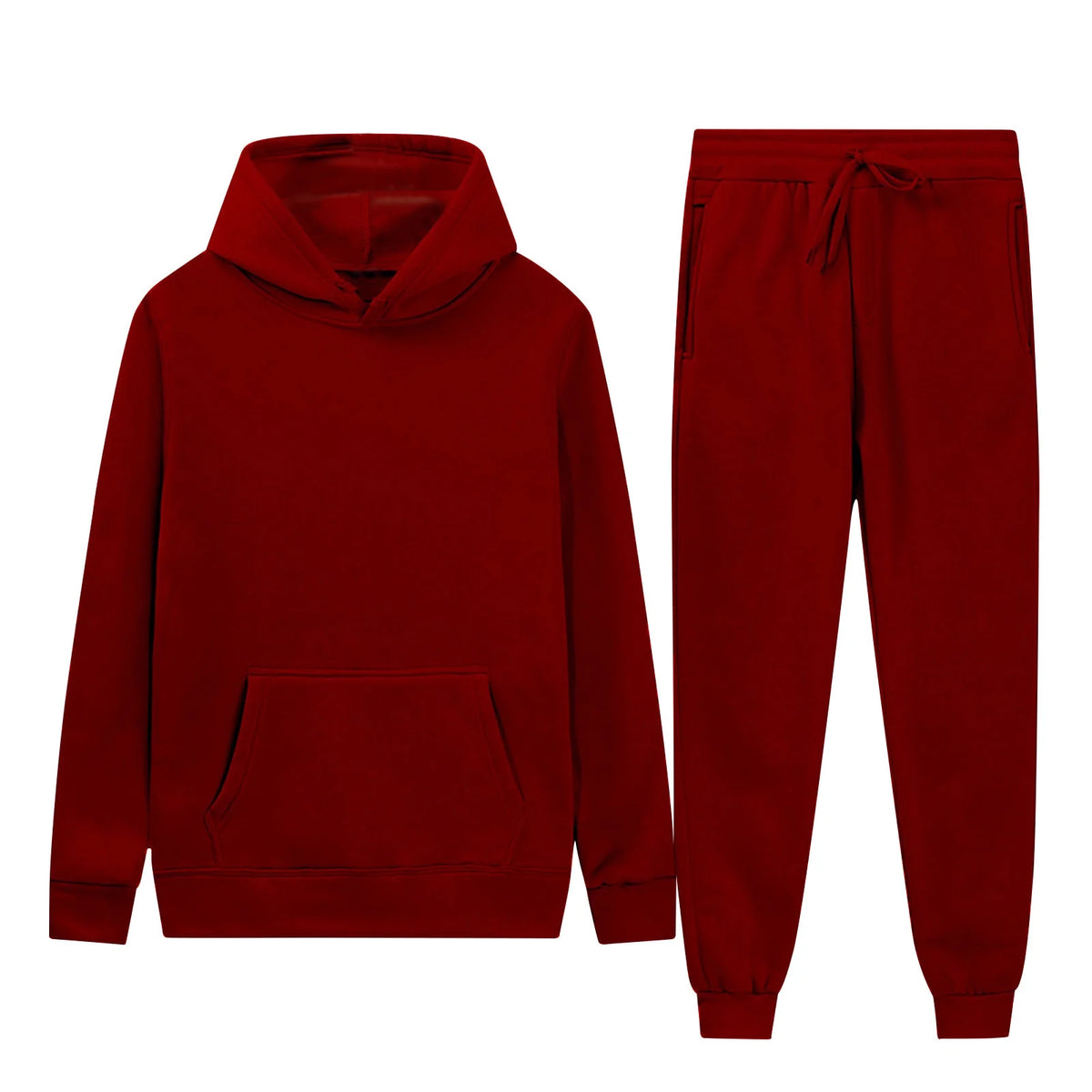 WOMENS MAROON FLEECE HOODIE CORD SET