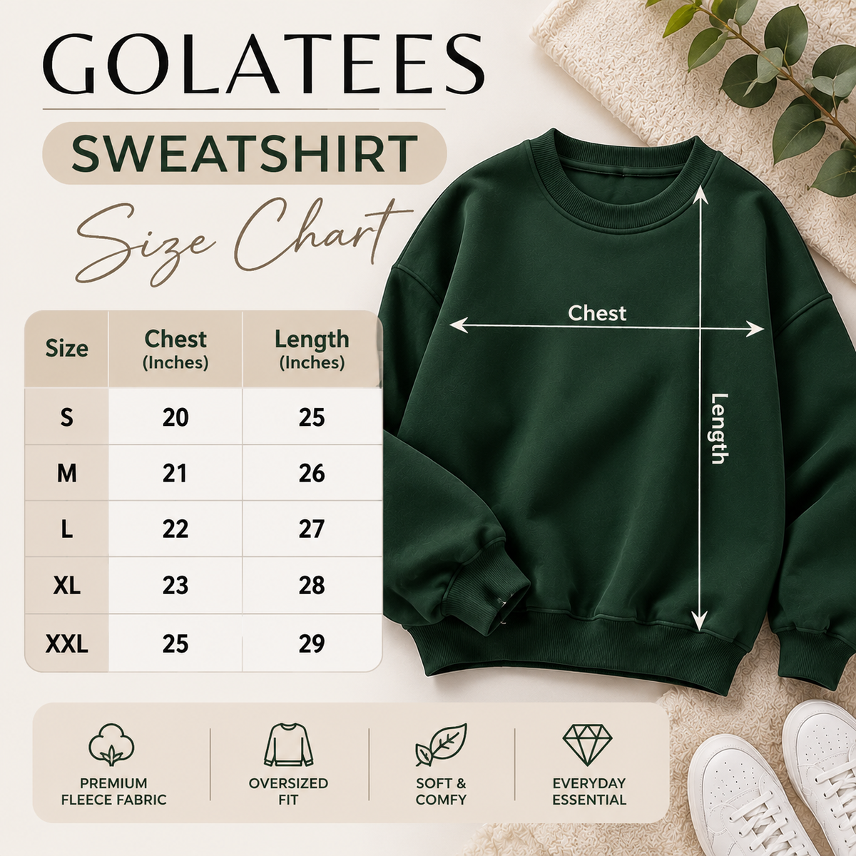 Golatees Basic Crewneck Sweatshirts – Cozy Comfort