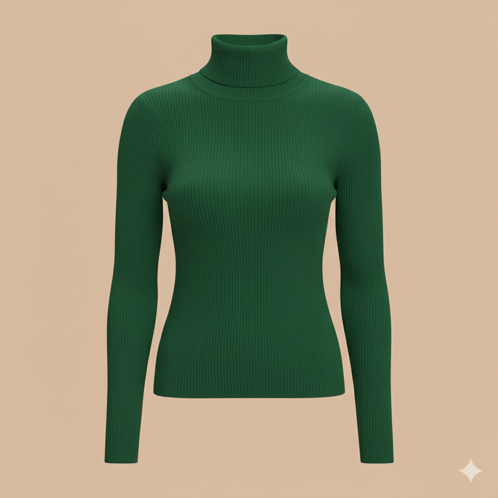 TURTLE NECK SOFT TOUCH LONG SLEEVE FINE-GAUGE MOCK NECK TOP