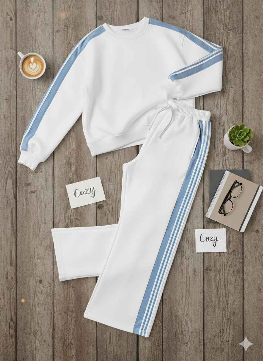 Cloudline Oversized Fleece Striped Tracksuit