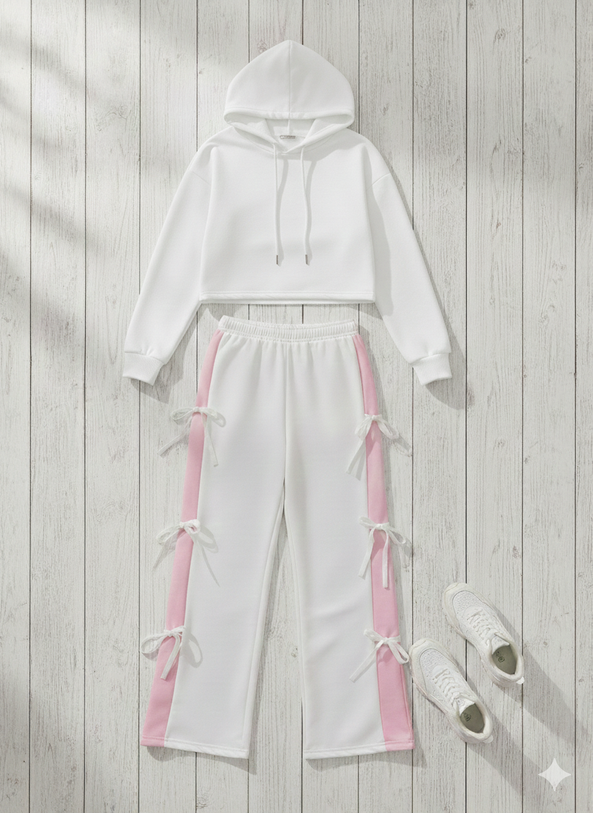 Street Chic Crop Hoodie Two-Piece Set