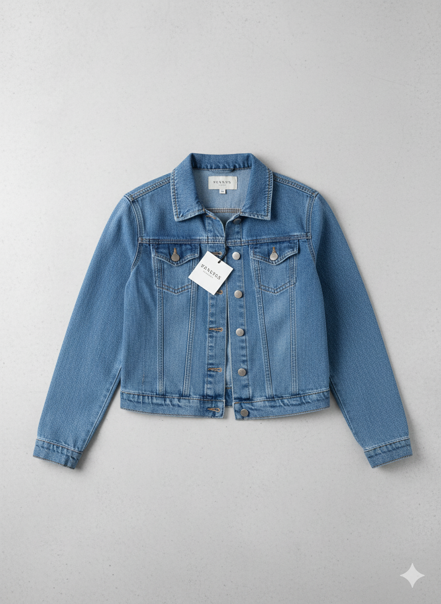Dreamy Sky Cropped Denim Jacket