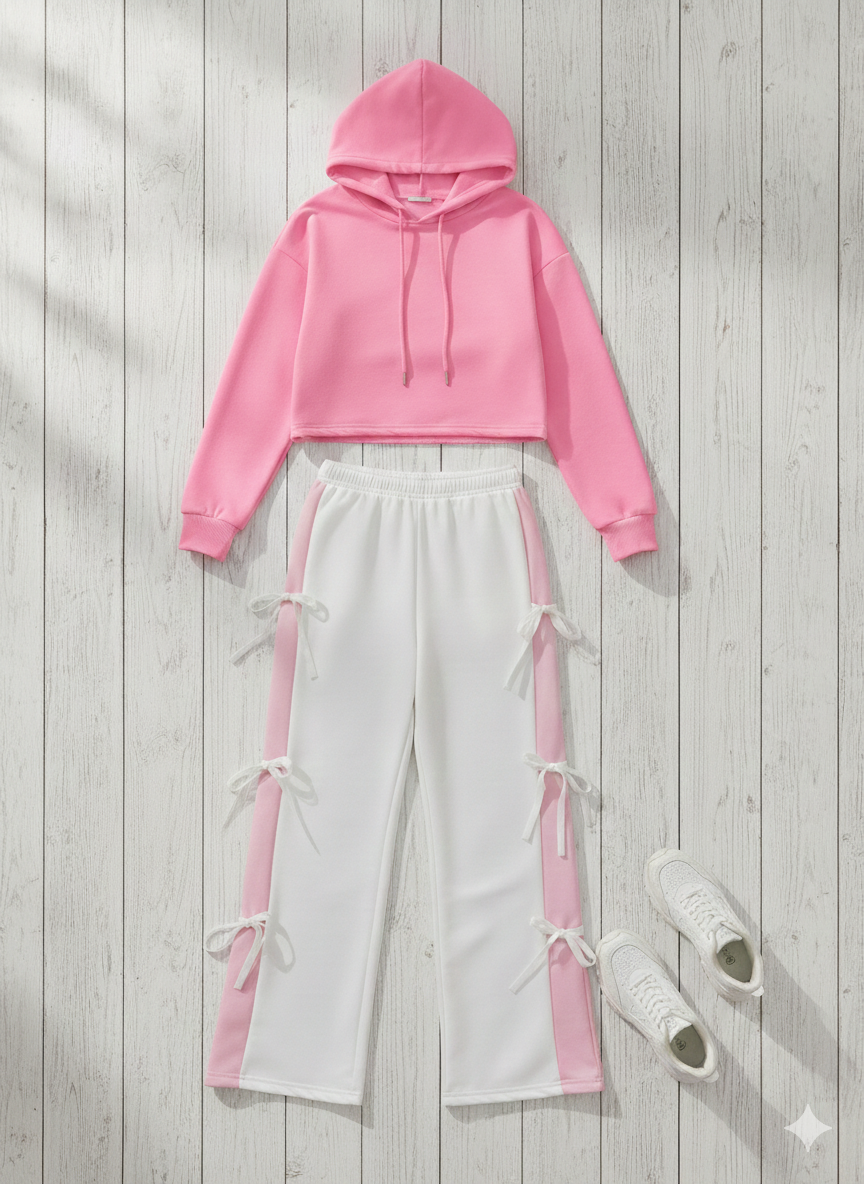 Street Chic Crop Hoodie Two-Piece Set