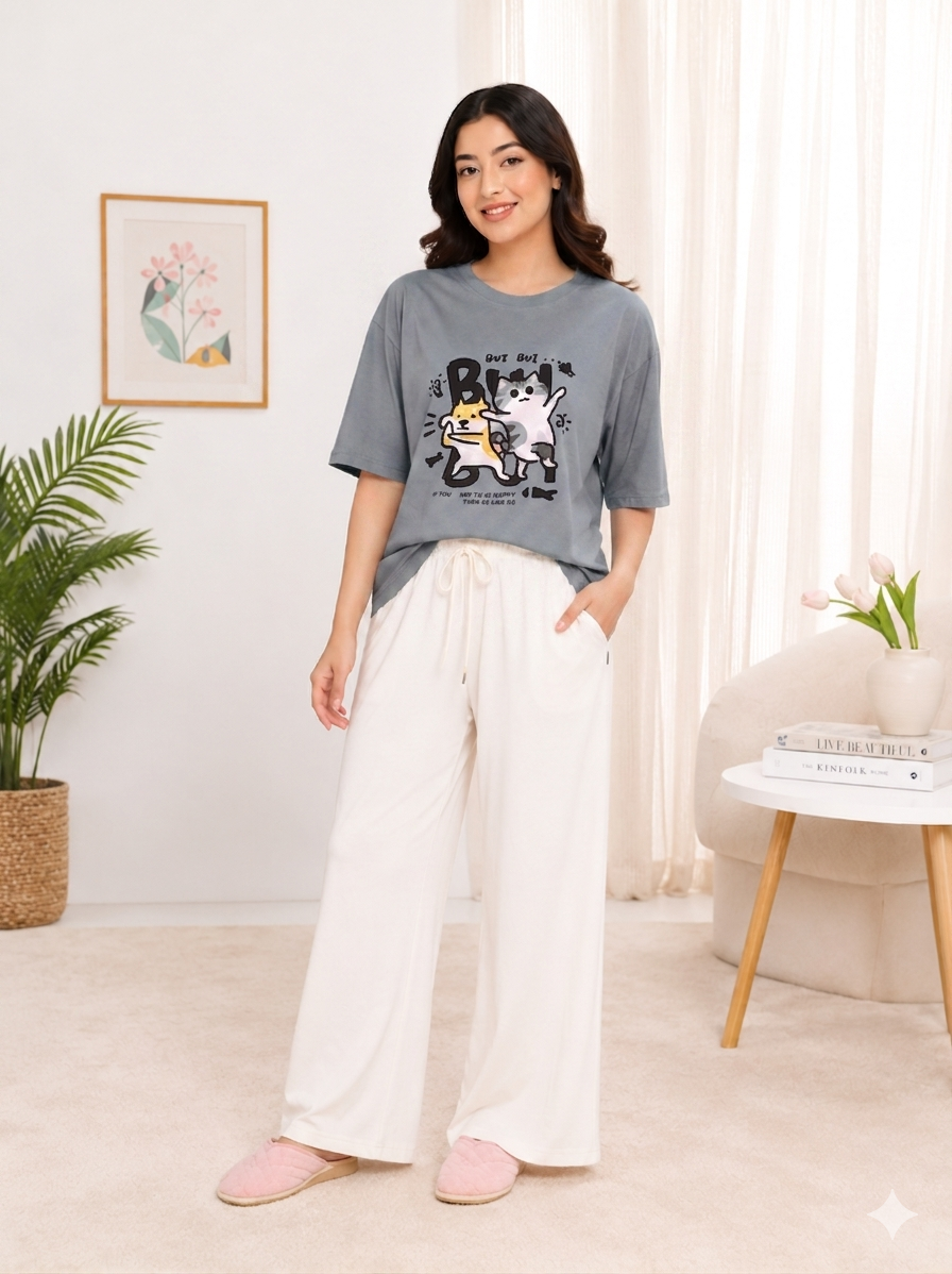 Kawaii Cat Graphic Coord Set - Bui Bui