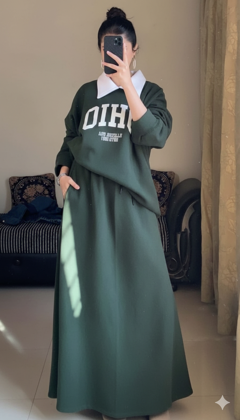 Modern Modest Baggy Winter Skirt Outfit
