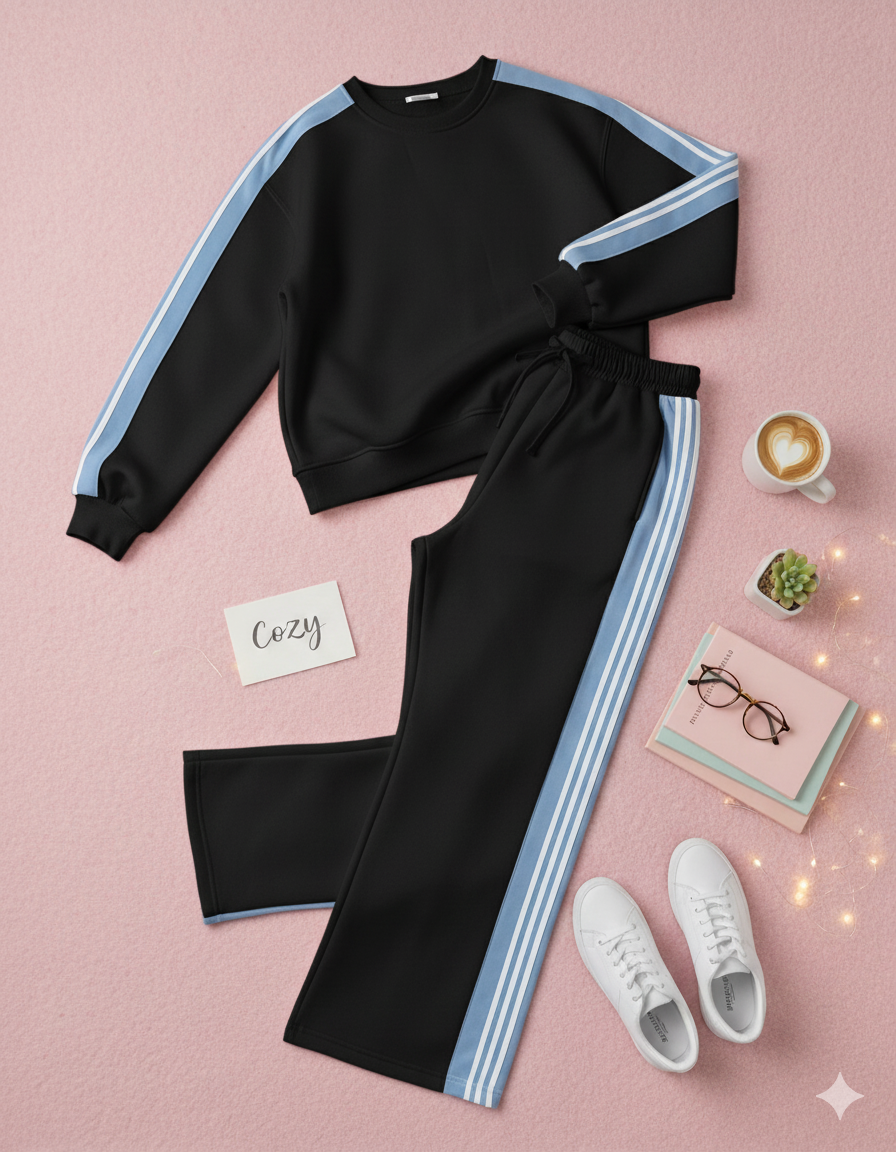 Cloudline Oversized Fleece Striped Tracksuit