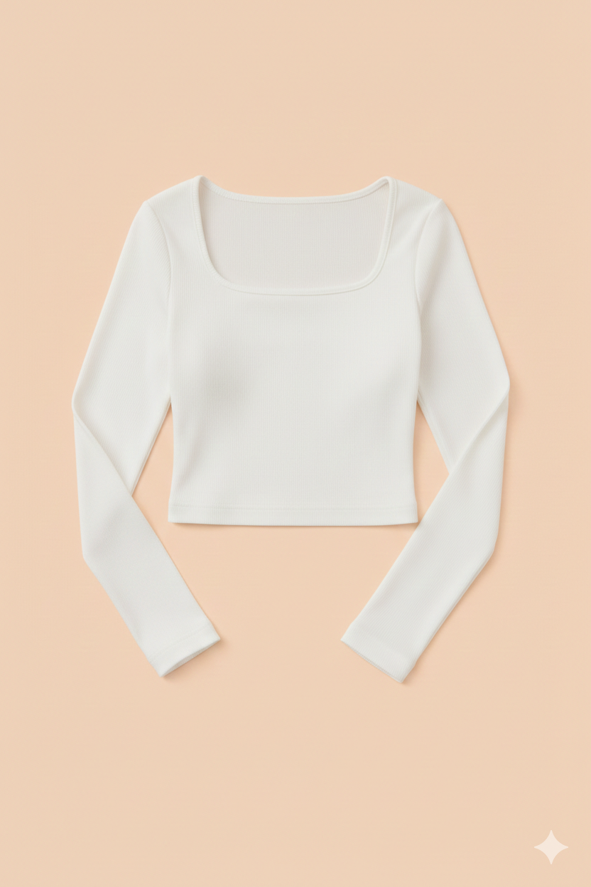 Pack of 3 Ribbed Square Neck Essential Tops