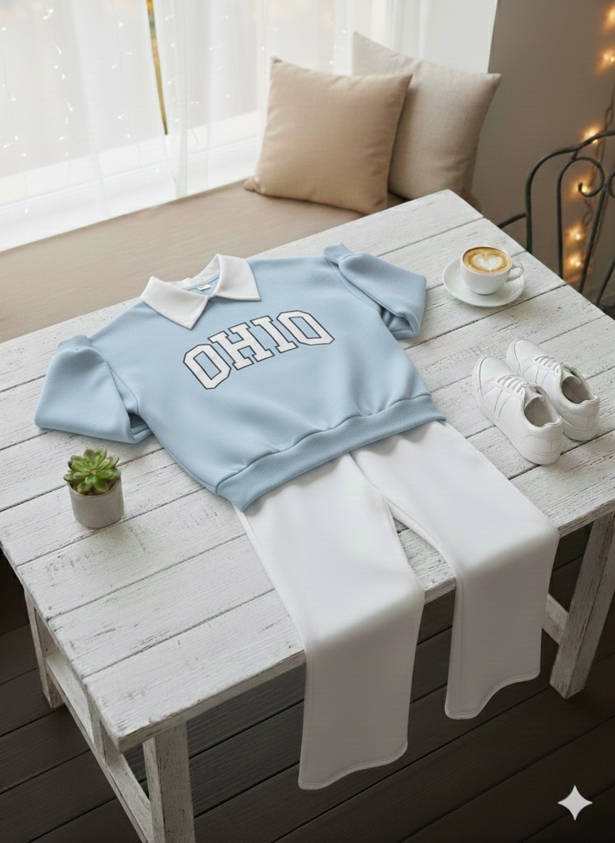 Comfy College Co-Ord – Baggy Sweatshirt & Wide-Leg Fit