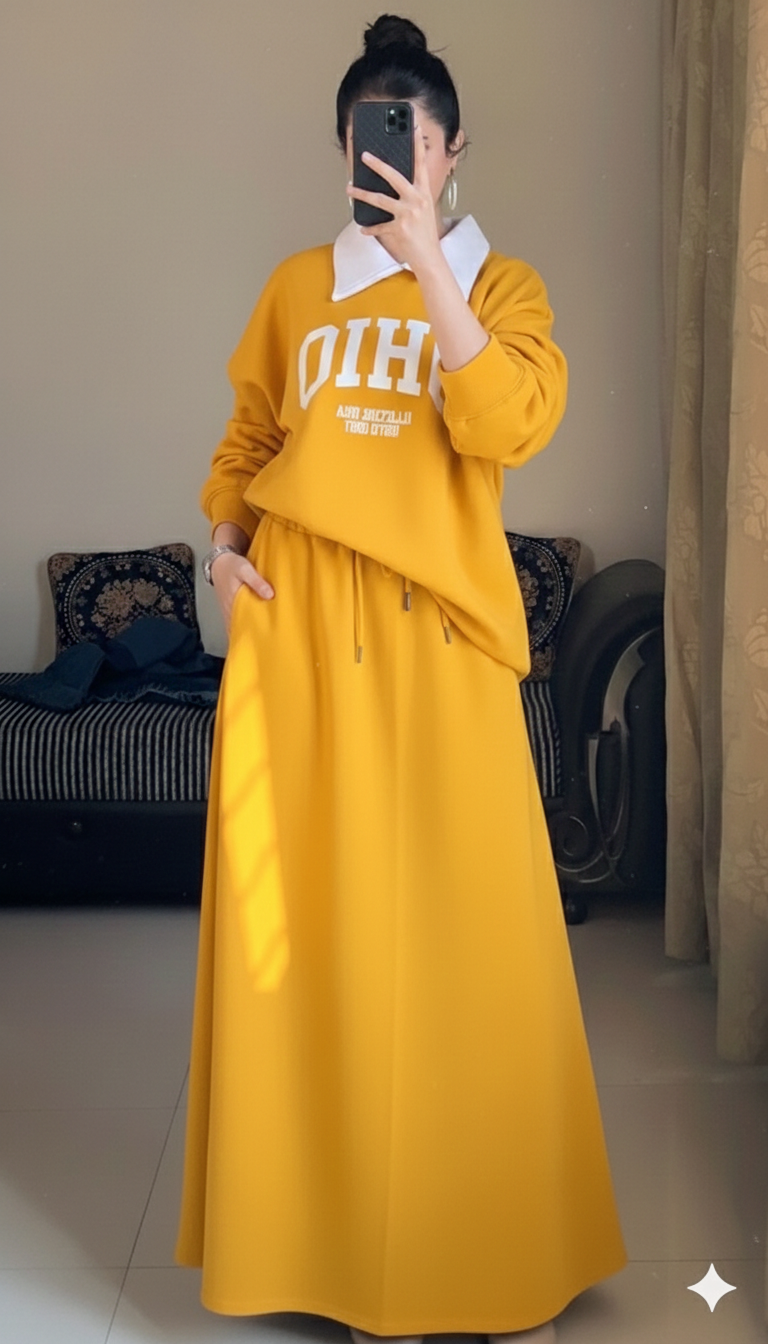 Modern Modest Baggy Winter Skirt Outfit