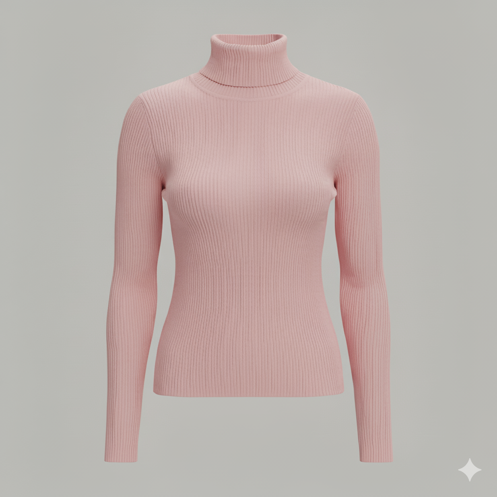 TURTLE NECK SOFT TOUCH LONG SLEEVE FINE-GAUGE MOCK NECK TOP