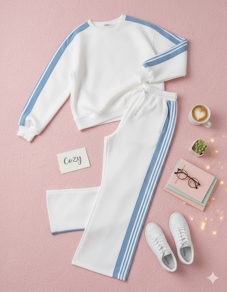 Cloudline Oversized Fleece Striped Tracksuit