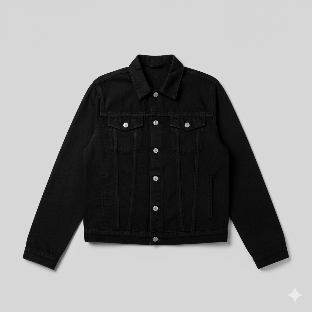 "Classic Women's Black Denim Jacket – Timeless & Versatile Outerwear"