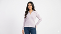Contrast Stripe Essential Long Sleeve Polo Top