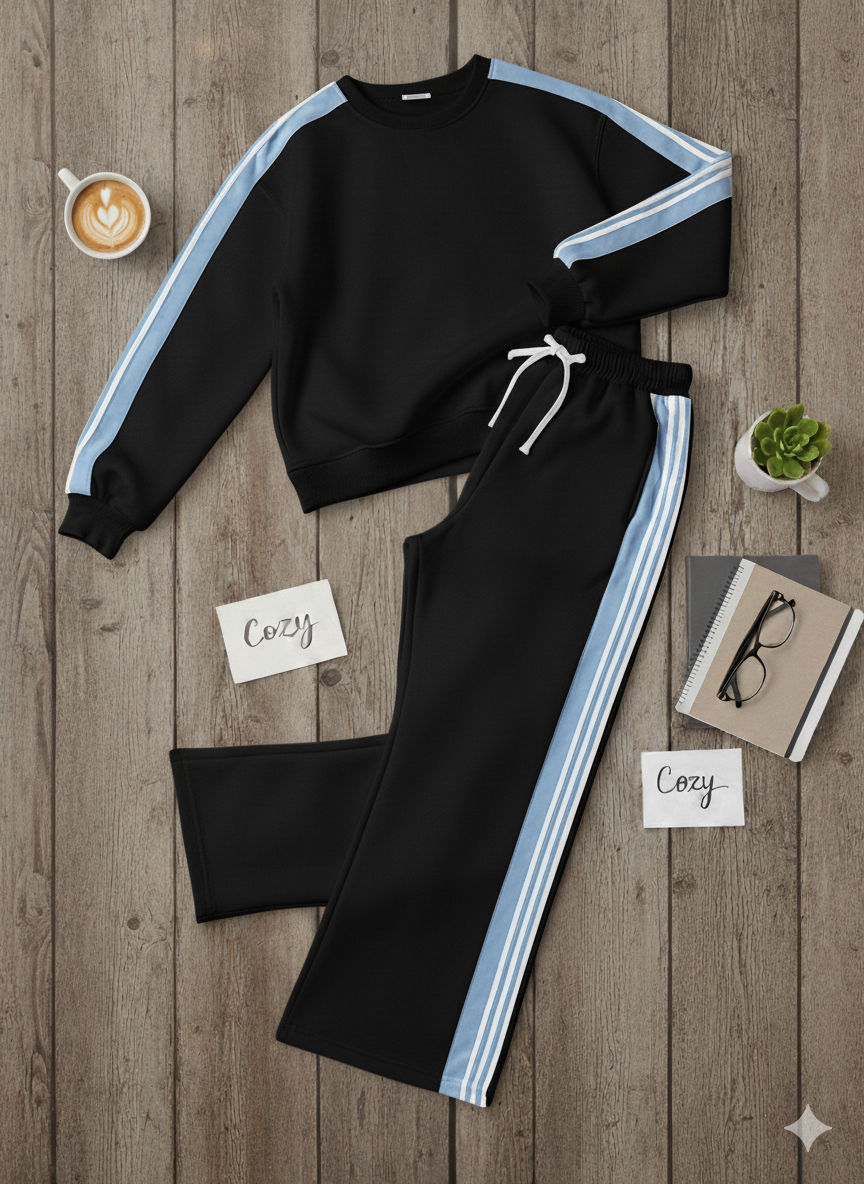 Cloudline Oversized Fleece Striped Tracksuit