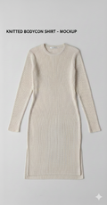 GOLATEES Ribbed Knit Bodycon Essential - Winter Fabric