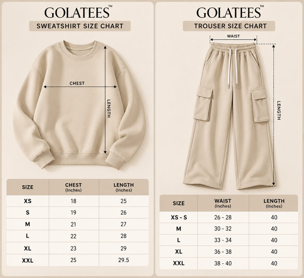 Pack of 2 – Women's Fleece Basic Sweatshirt & Black Wide-Leg Cargo Trouser Set