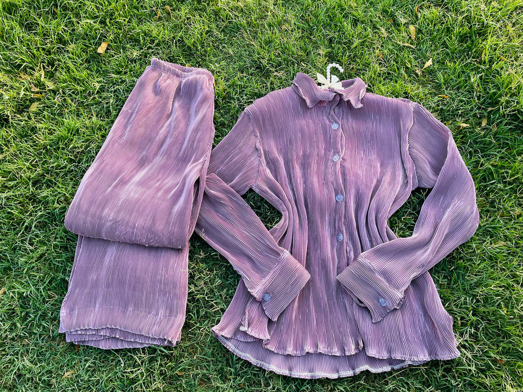 LUXURY PLEATED SILK CORDS SET FOR WOMEN