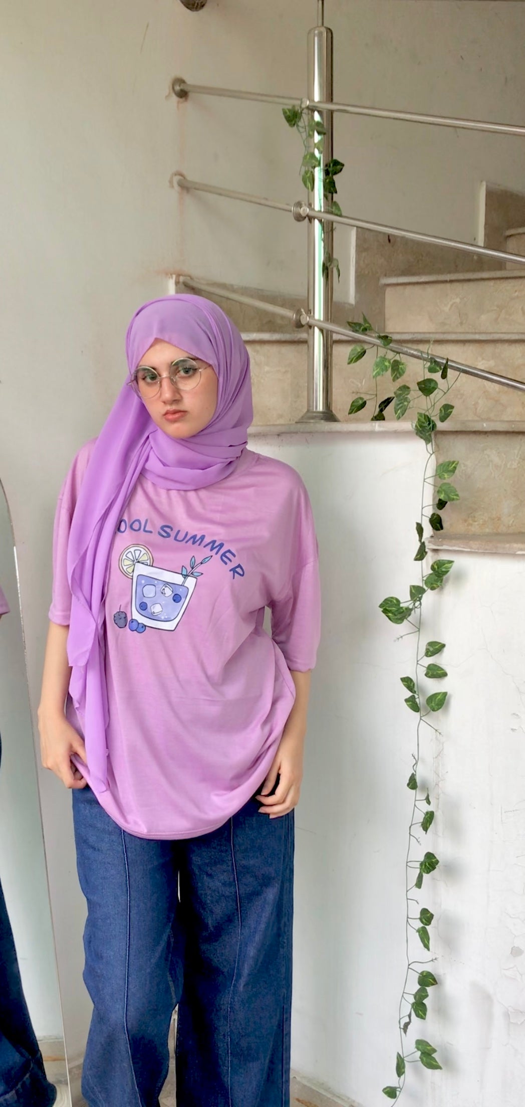 Lilac Breeze | Oversized Summer Graphic Tee