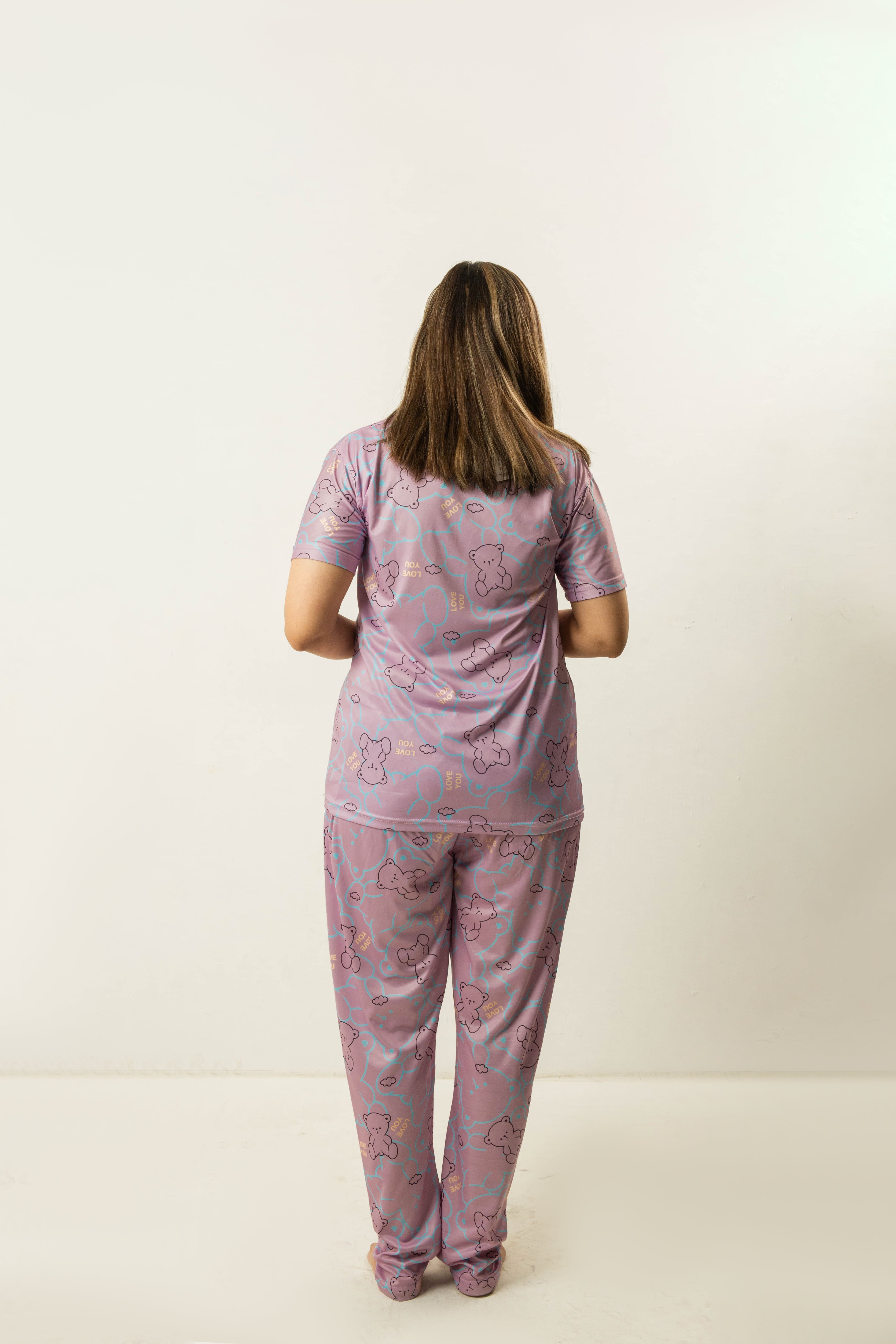 Womens Lilac Printed Sleepwear & Loungewear