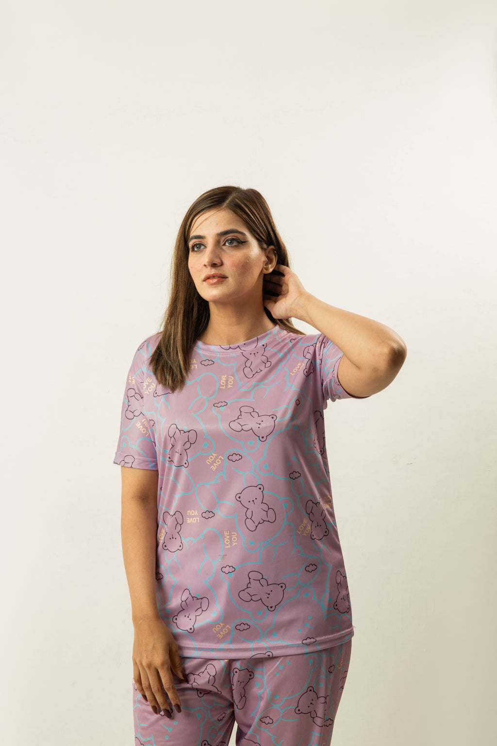 Womens Lilac Printed Sleepwear & Loungewear