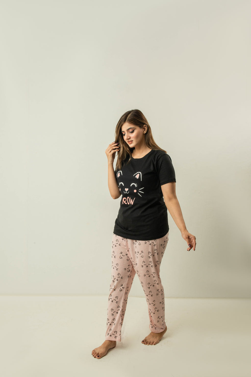 Womens MEOW Printed Sleepwear & Loungewear