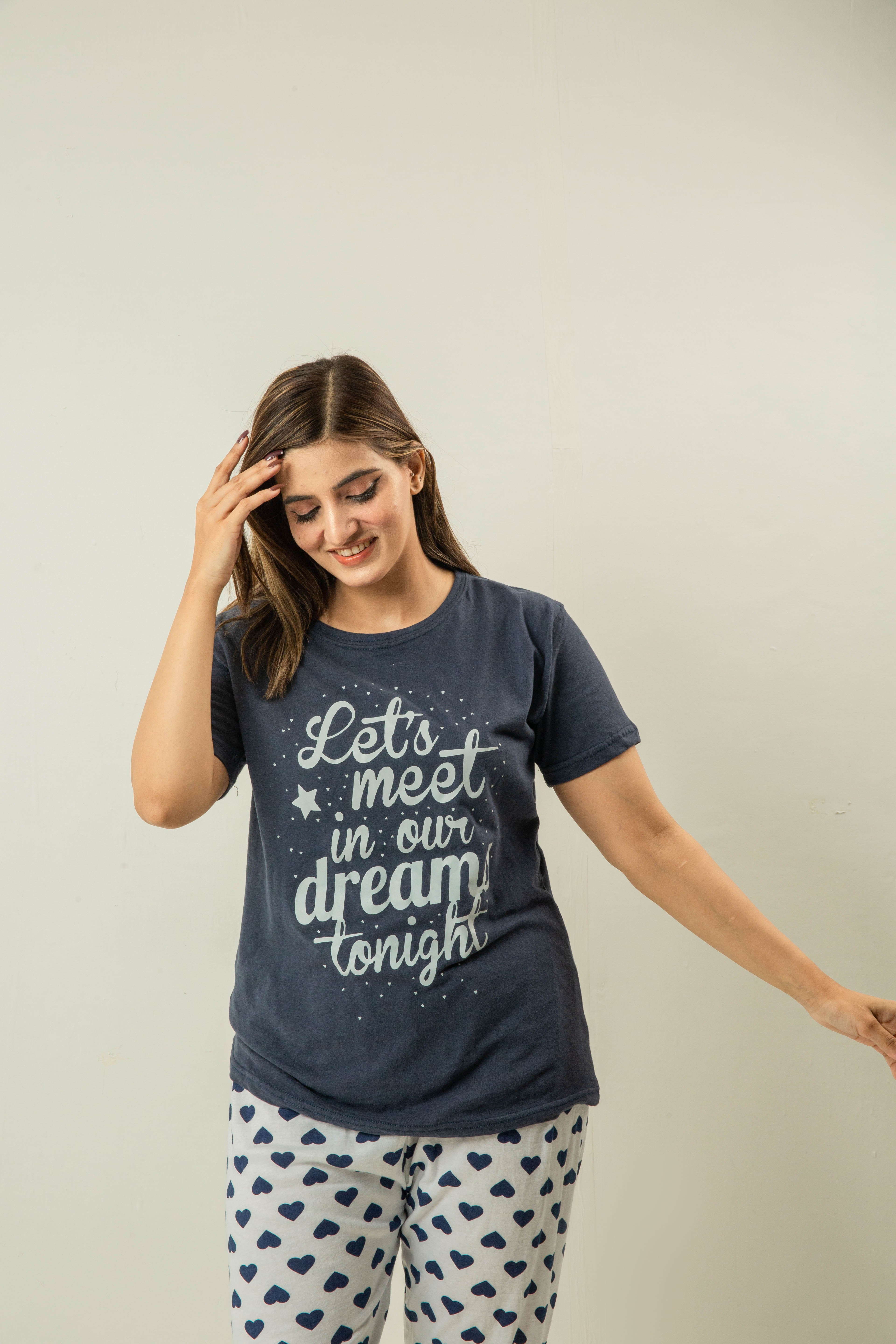 Women's Lets Meets Printed Night Suit for women