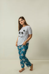 WOMENS PANDA PRINTED SLEEPWEAR WITH MATCHING PJS