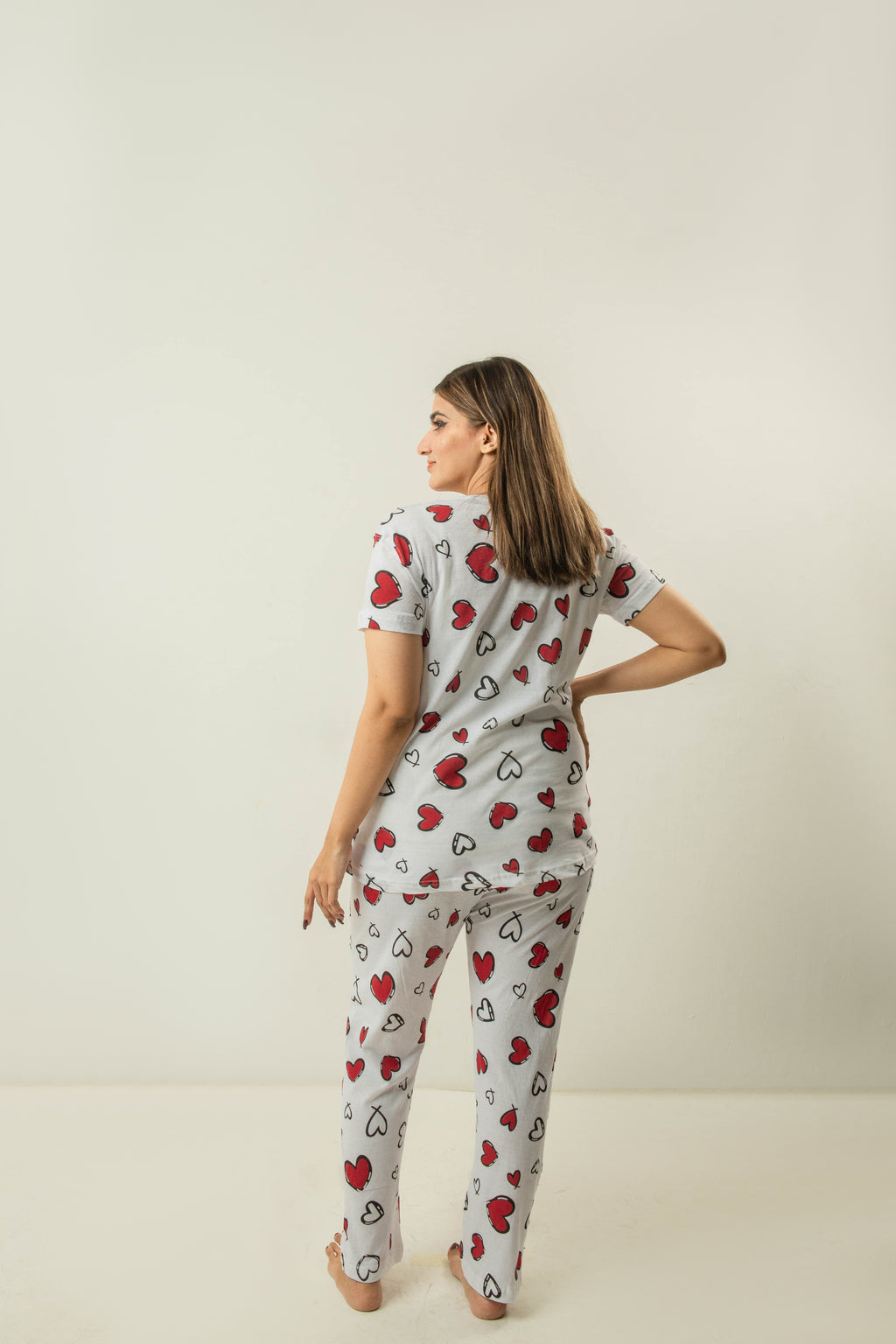 Womens Heart All Over' Comfy Nghtsuit & Sleepwear