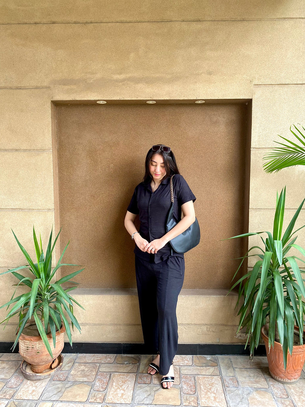 Women's Black Summer Co-ord Set – Relaxed Fit