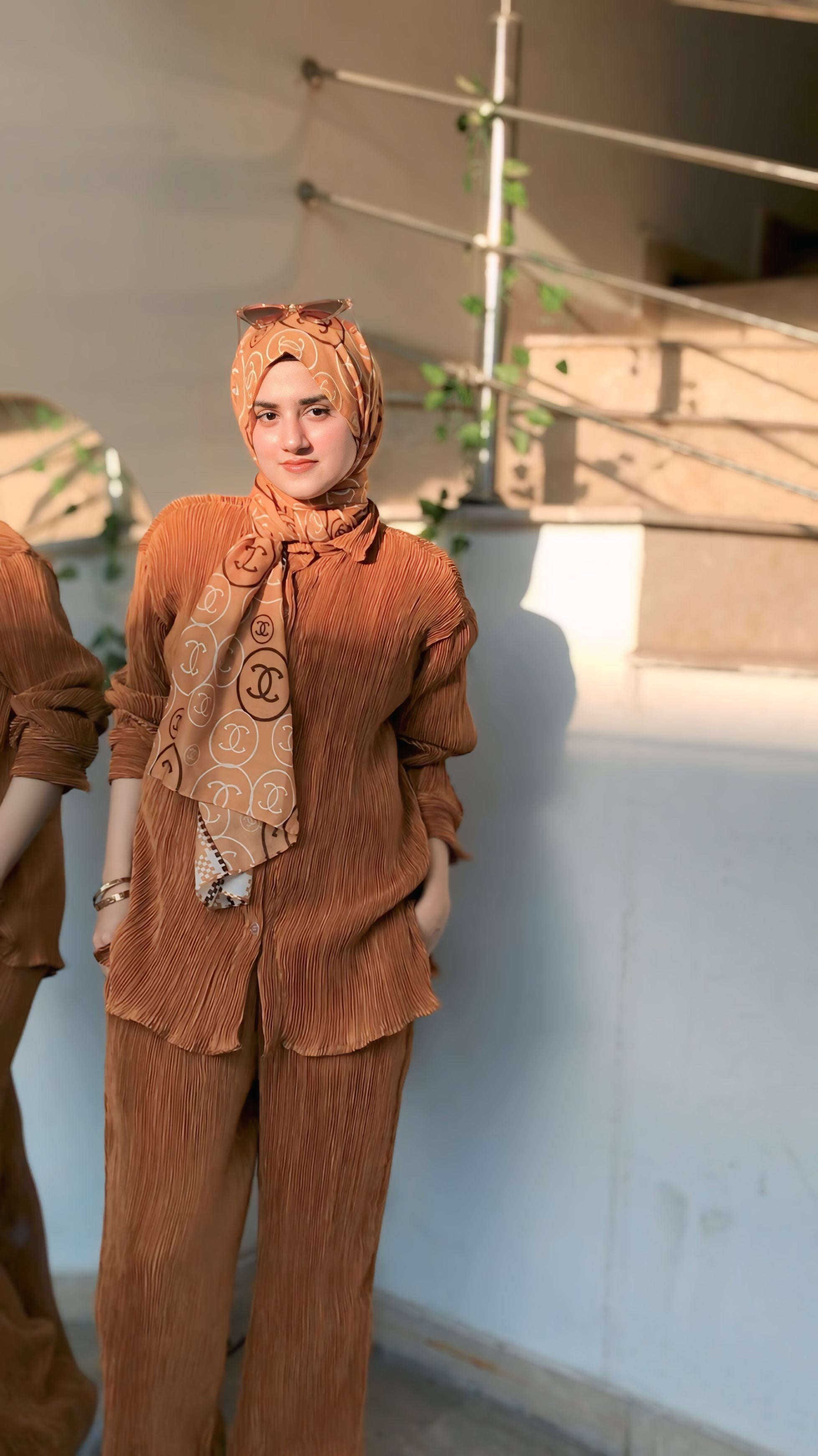 LUXURY PLEATED SILK CORDS SET FOR WOMEN