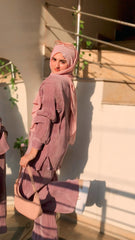 LUXURY PLEATED SILK CORDS SET FOR WOMEN