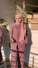 LUXURY PLEATED SILK CORDS SET FOR WOMEN