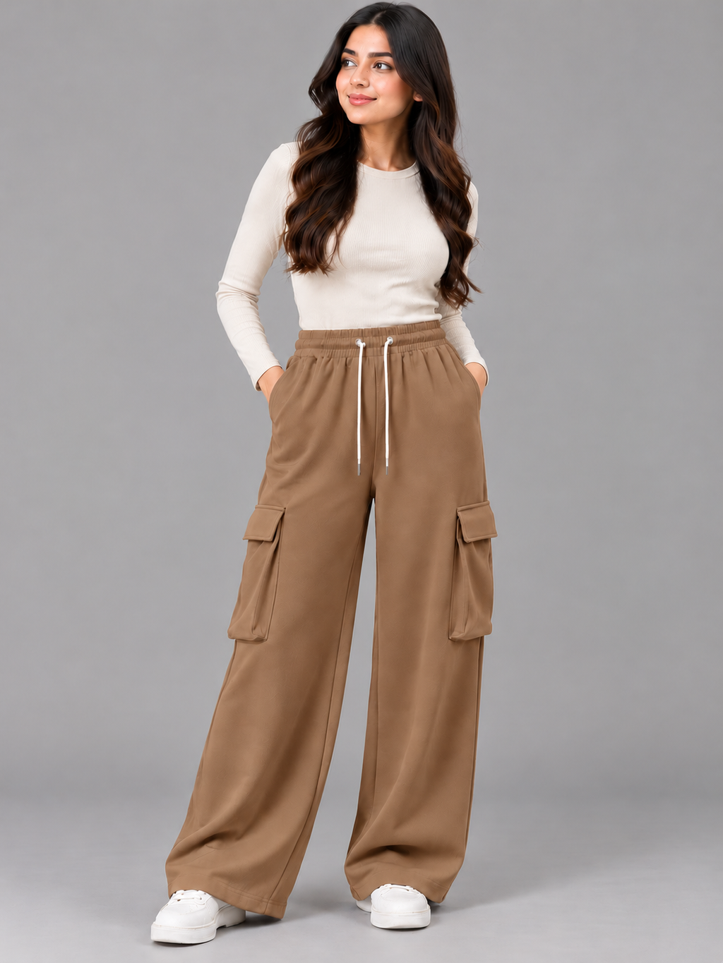 Women’s Premium Baggy Wide-Leg Cargo Trousers