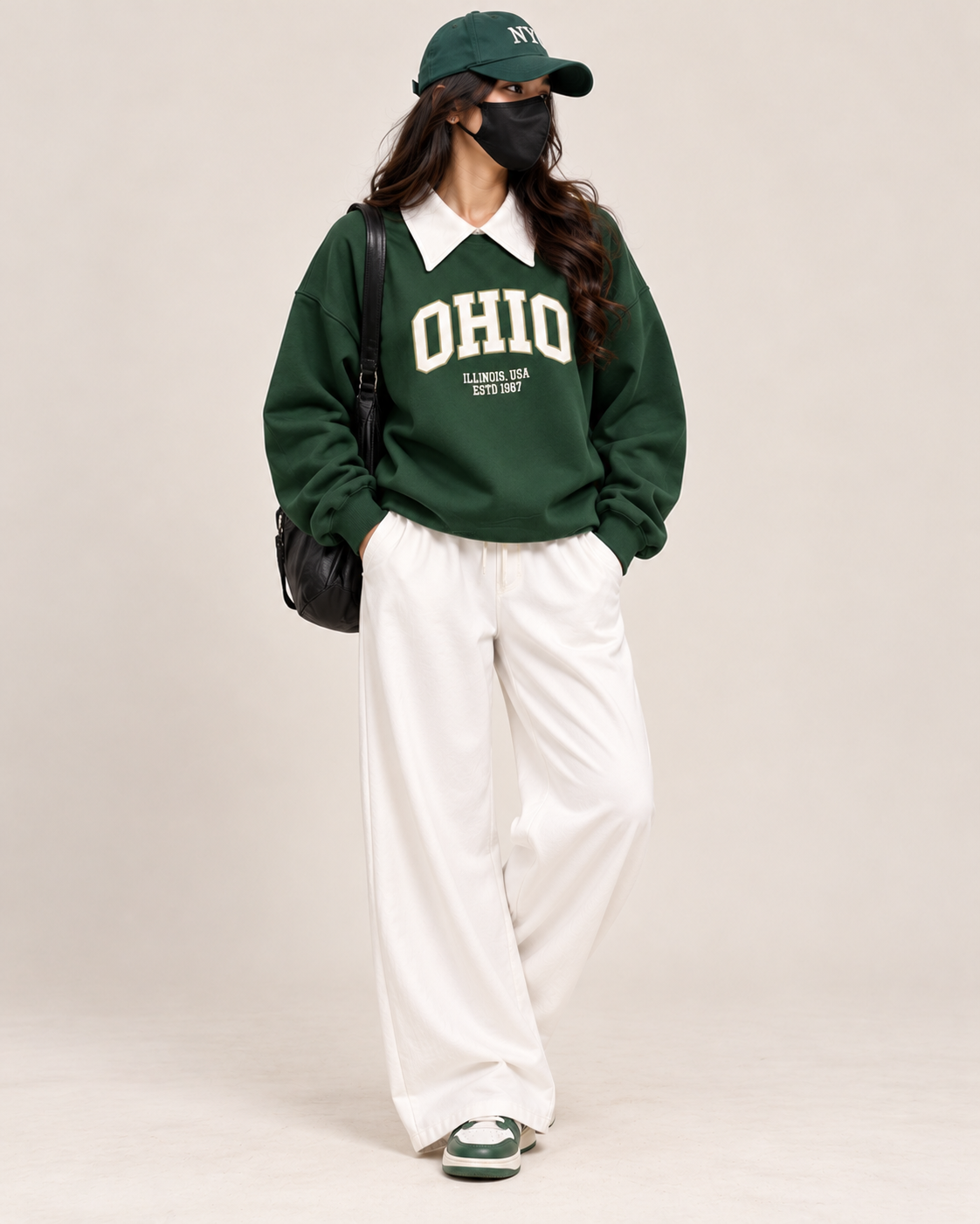 Comfy College Co-Ord – Baggy Sweatshirt & Wide-Leg Fit