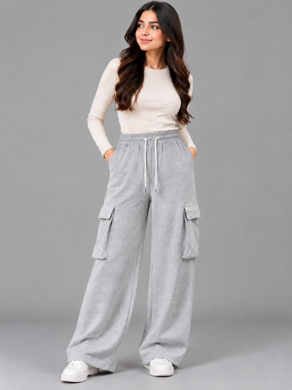 Women’s Premium Baggy Wide-Leg Cargo Trousers